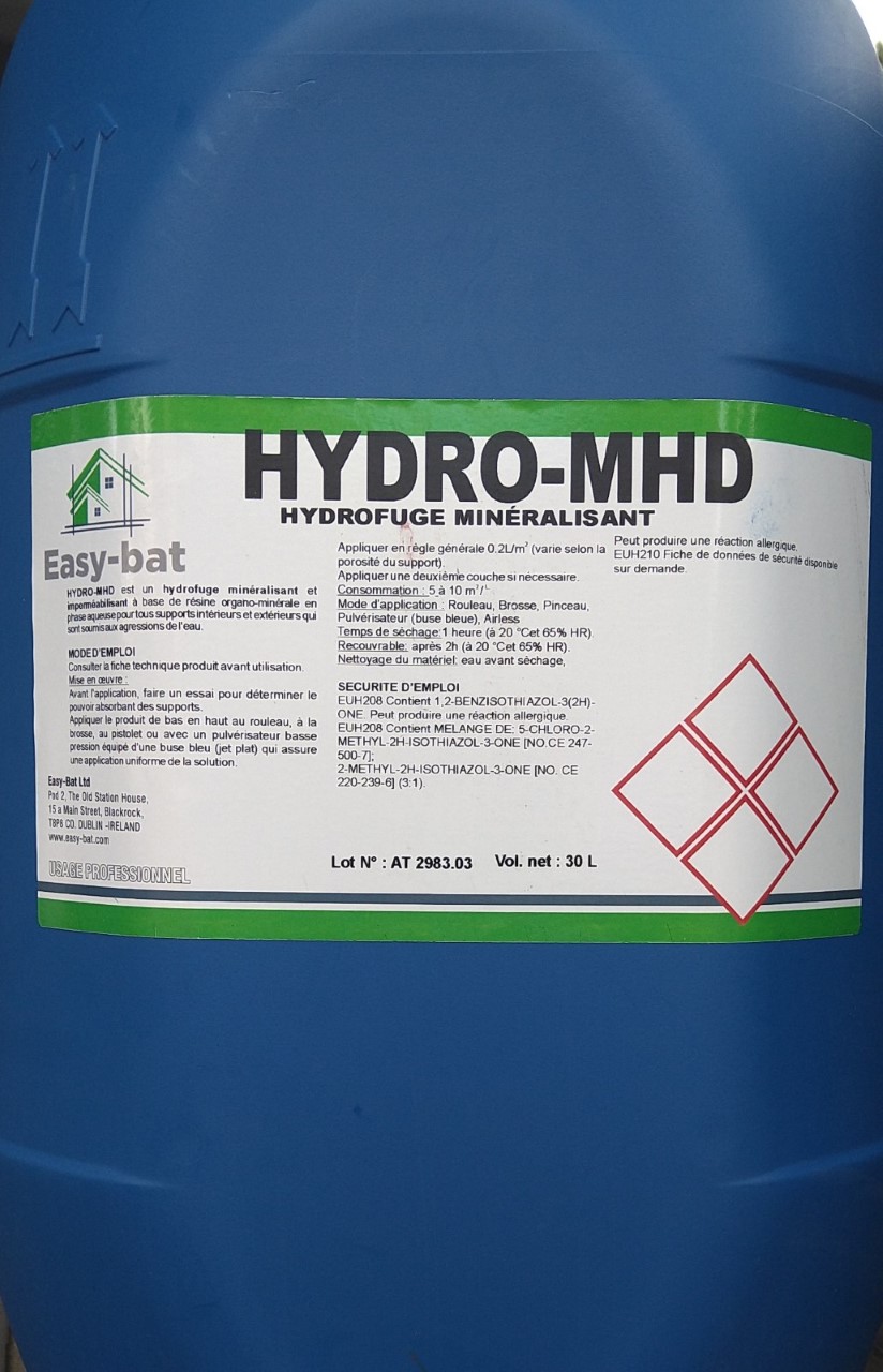 HYDRO MHD - EBC - HYDROFUGE & MINÉRALISANT PROFESSIONNEL - 30L