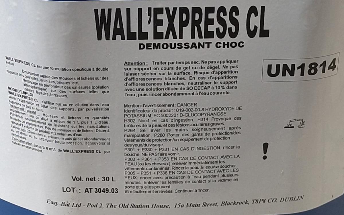 DEMOUSSANT CHOC BIO - WALL EXPRESS CL - 30 L